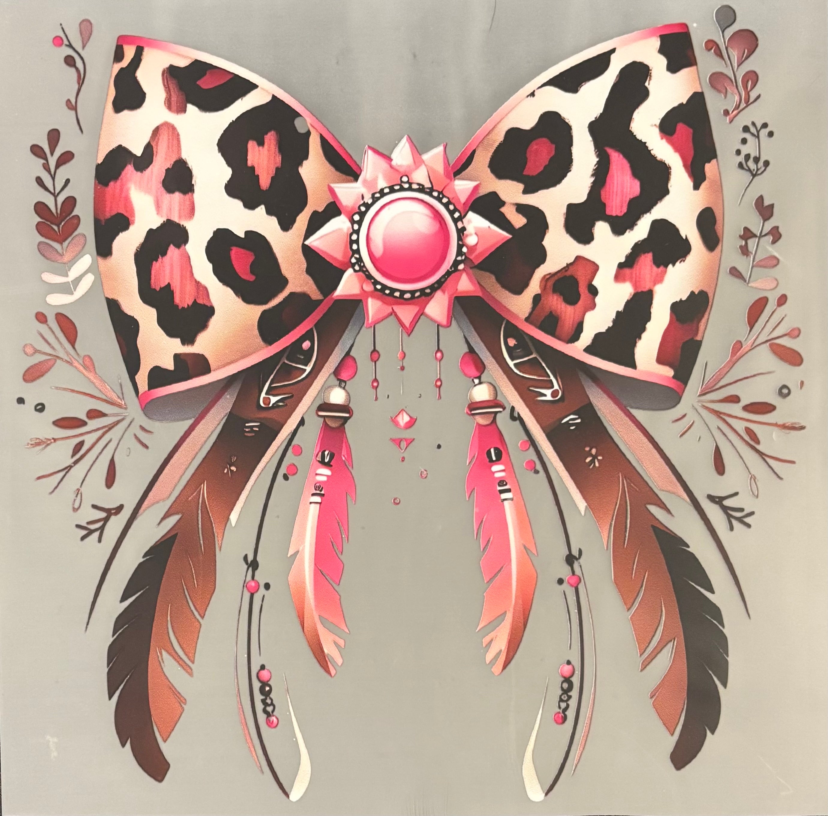 Leopard Heart Bow Graphic Tee 🎀