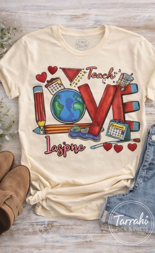 Personalized Teacher Love Tee 🍎❤️