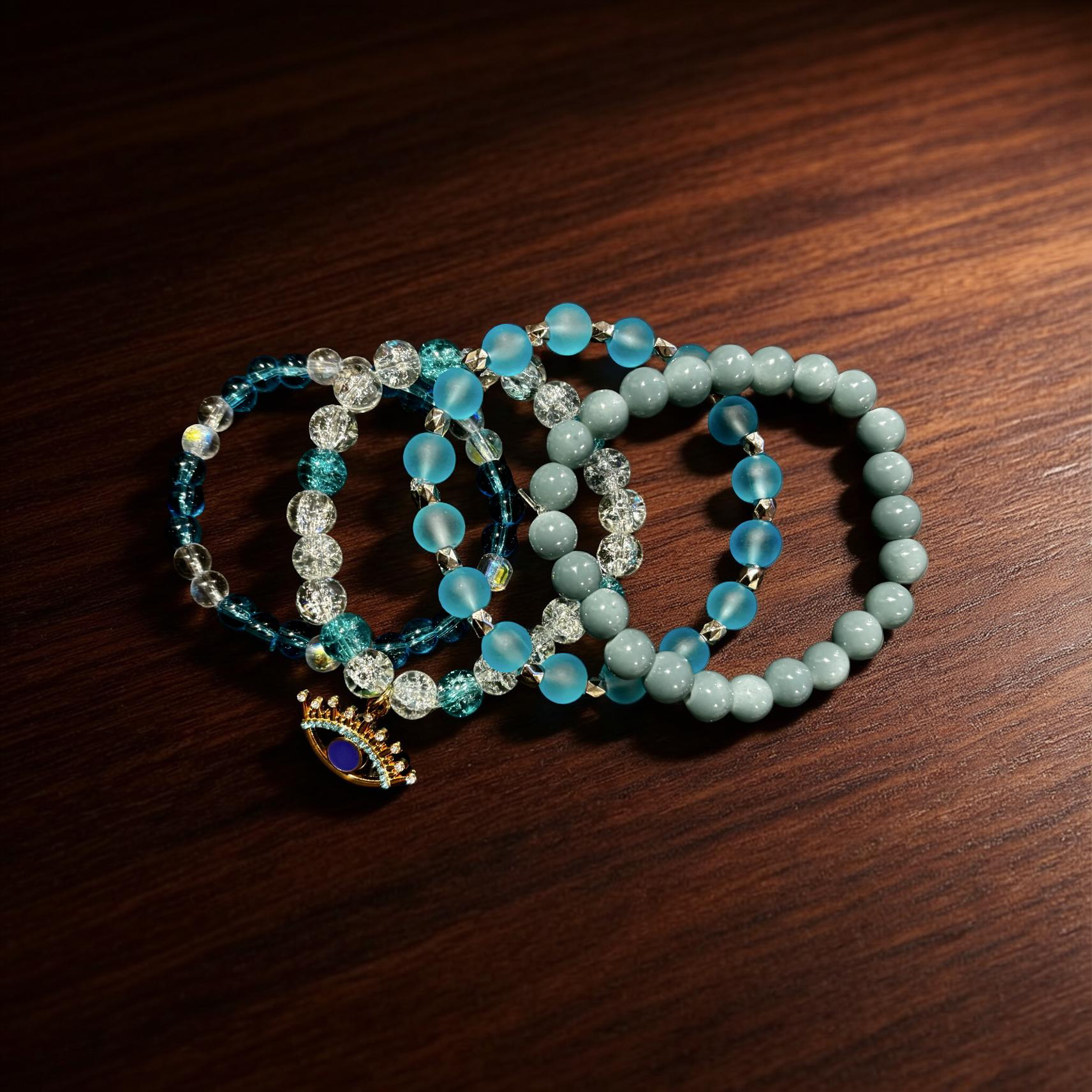 Evil Eye Beaded Bracelet Stack