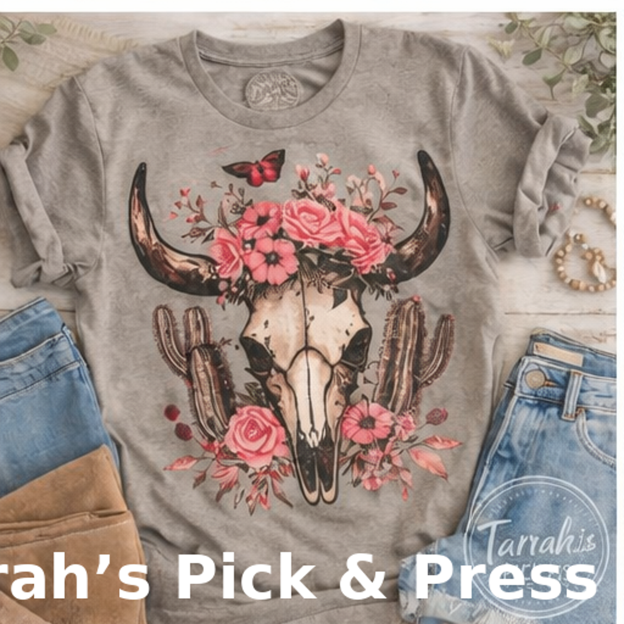 Desert Bloom Skull Tee 🌵🌸 | Pick Your Color + Size