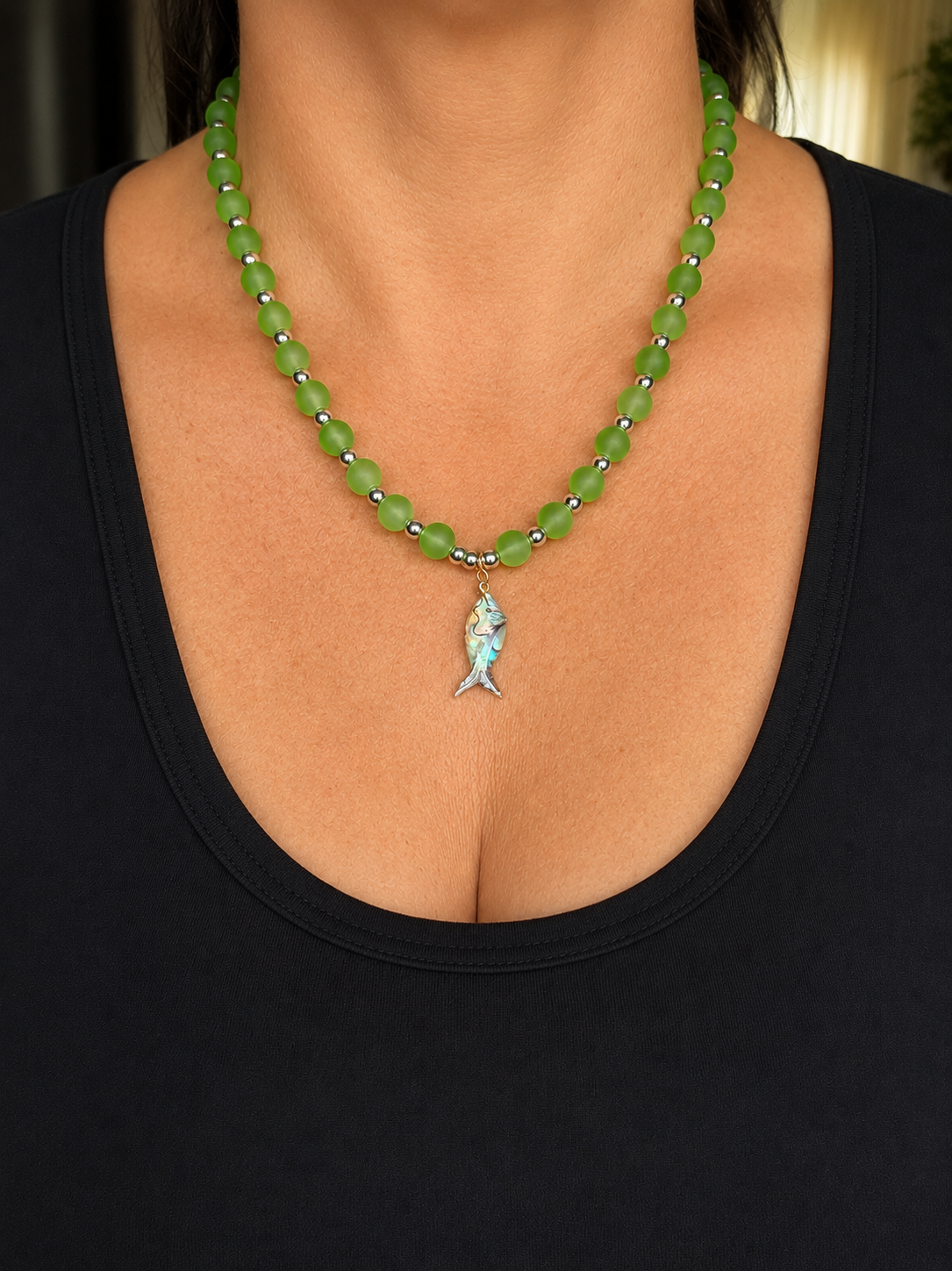 Sea Glass Fish Necklace